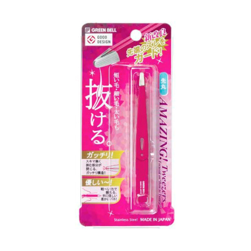 그린벨 족집게 눈썹 솜털 정리 제모 트위저 둥근 타입로즈