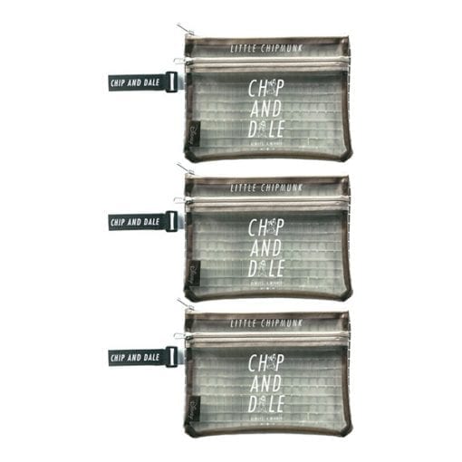 537 디즈니 칩데일 클리어 필통chara stu 3개1세트