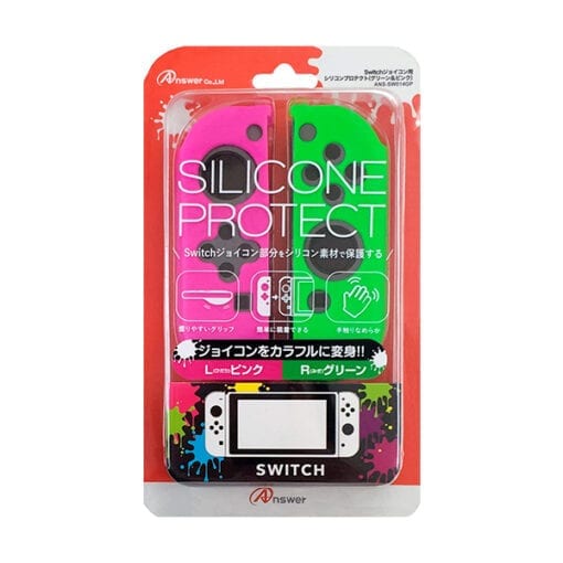 닌텐도 스위치 커버 및 케이스 answer조이콘용 실리콘 프로텍트그린 앤 핑크